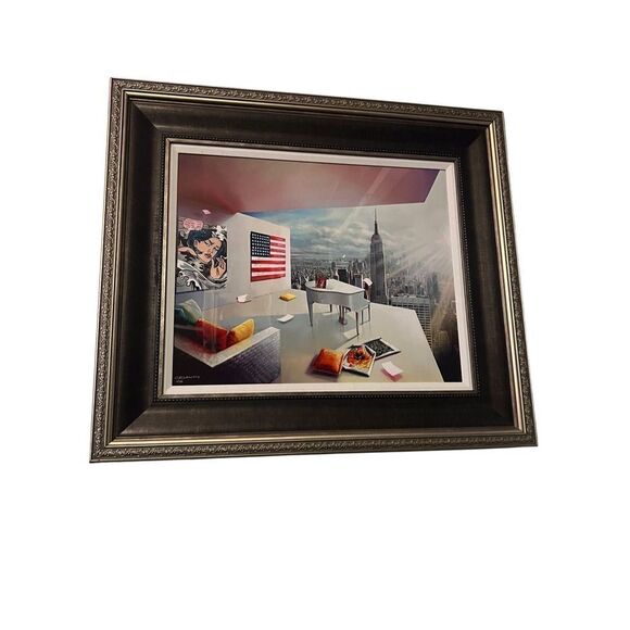 Orlando Quevedo Signed & Numbered 104/450 Manhattan View Framed Art - Picture 2 of 7